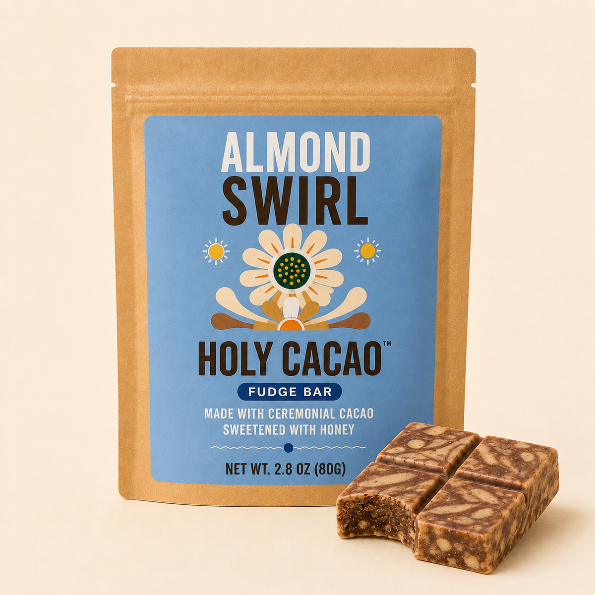 Salted Almond Swirl | Refrigerated Healthy Chocolate Snack | 2.8 oz (80g)
